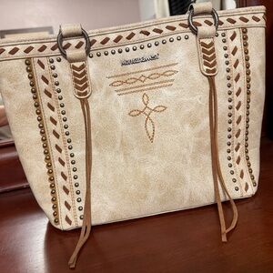 NWOT Montana West Cream and Brown Women's Bag